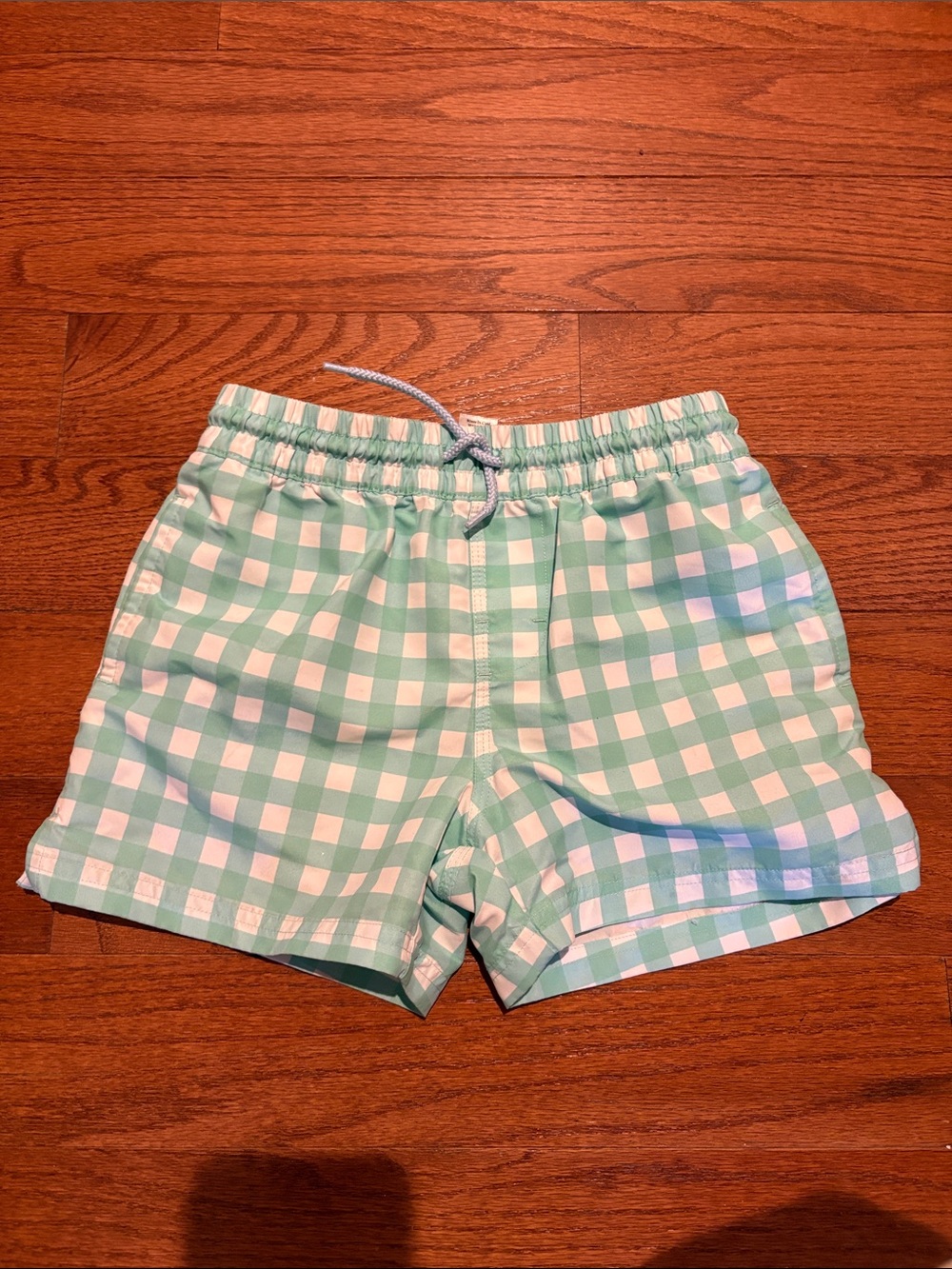 The Beaufort Bonnet Company Mint and White Gingham Kids Shorts